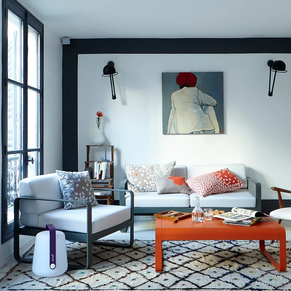 Bellevie 2-sits soffa, cactus, flannel grey dyna Fermob