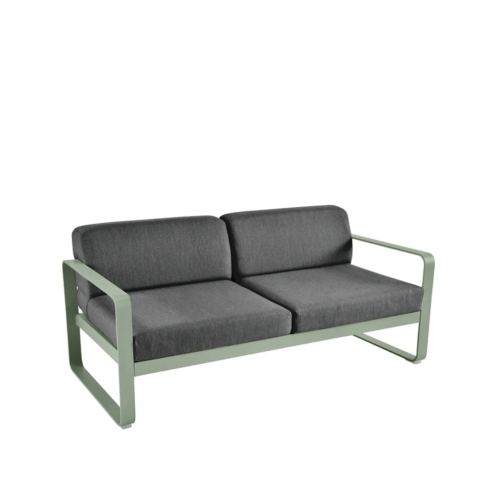Bellevie 2-sits soffa, cactus, graphite grey dyna Fermob