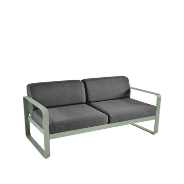 Bellevie 2-sits soffa - Cactus (grön), graphite grey dyna - Fermob