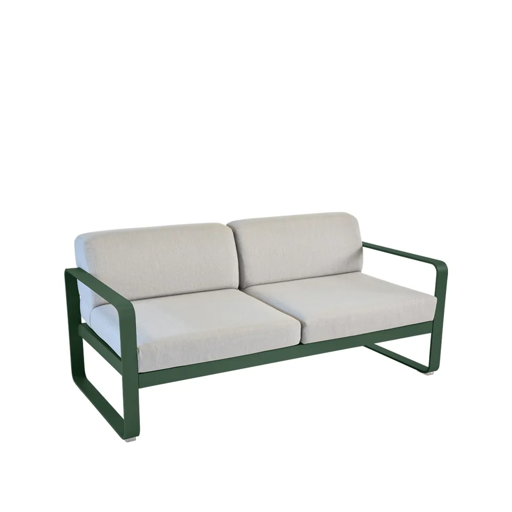 Bellevie 2-sits soffa, cedar green, flannel grey dyna Fermob