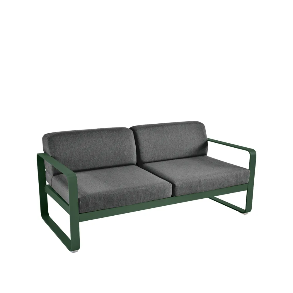 Bellevie 2-sits soffa, cedar green, graphite grey dyna Fermob