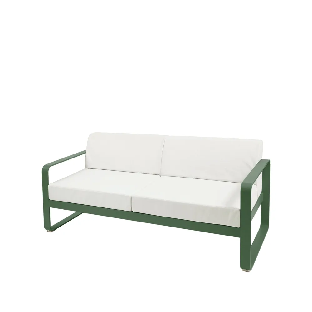 Bellevie 2-sits soffa, cedar green, off-white dyna Fermob