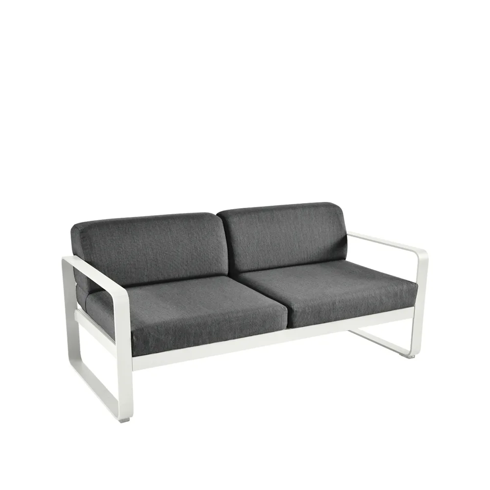 Bellevie 2-sits soffa, clay grey, graphite grey dyna Fermob