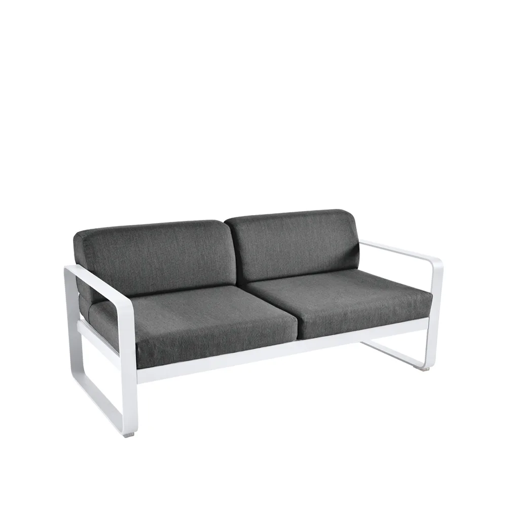 Bellevie 2-sits soffa, cotton white, graphite grey dyna Fermob