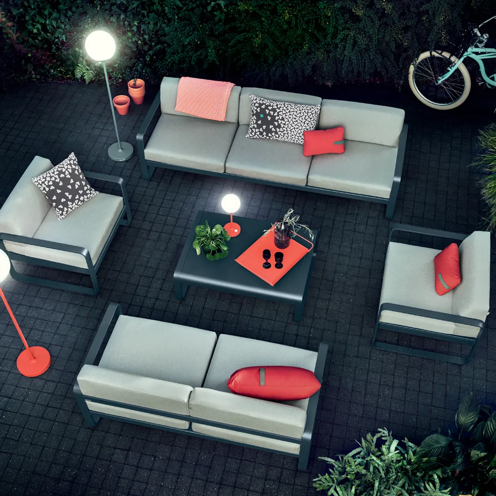 Bellevie 2-sits soffa, Cotton white (vit), off-white dyna Fermob