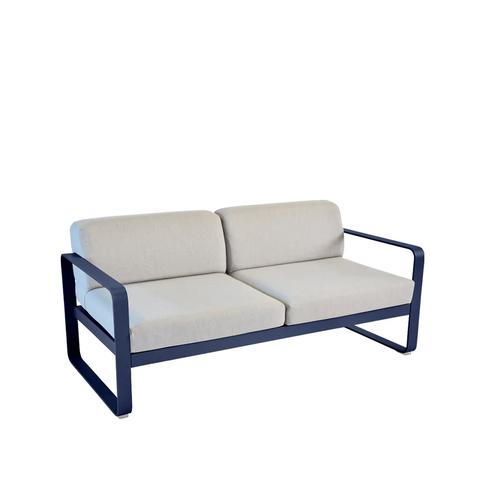 Bellevie 2-sits soffa, Deep blue (blå), flannel grey dyna Fermob