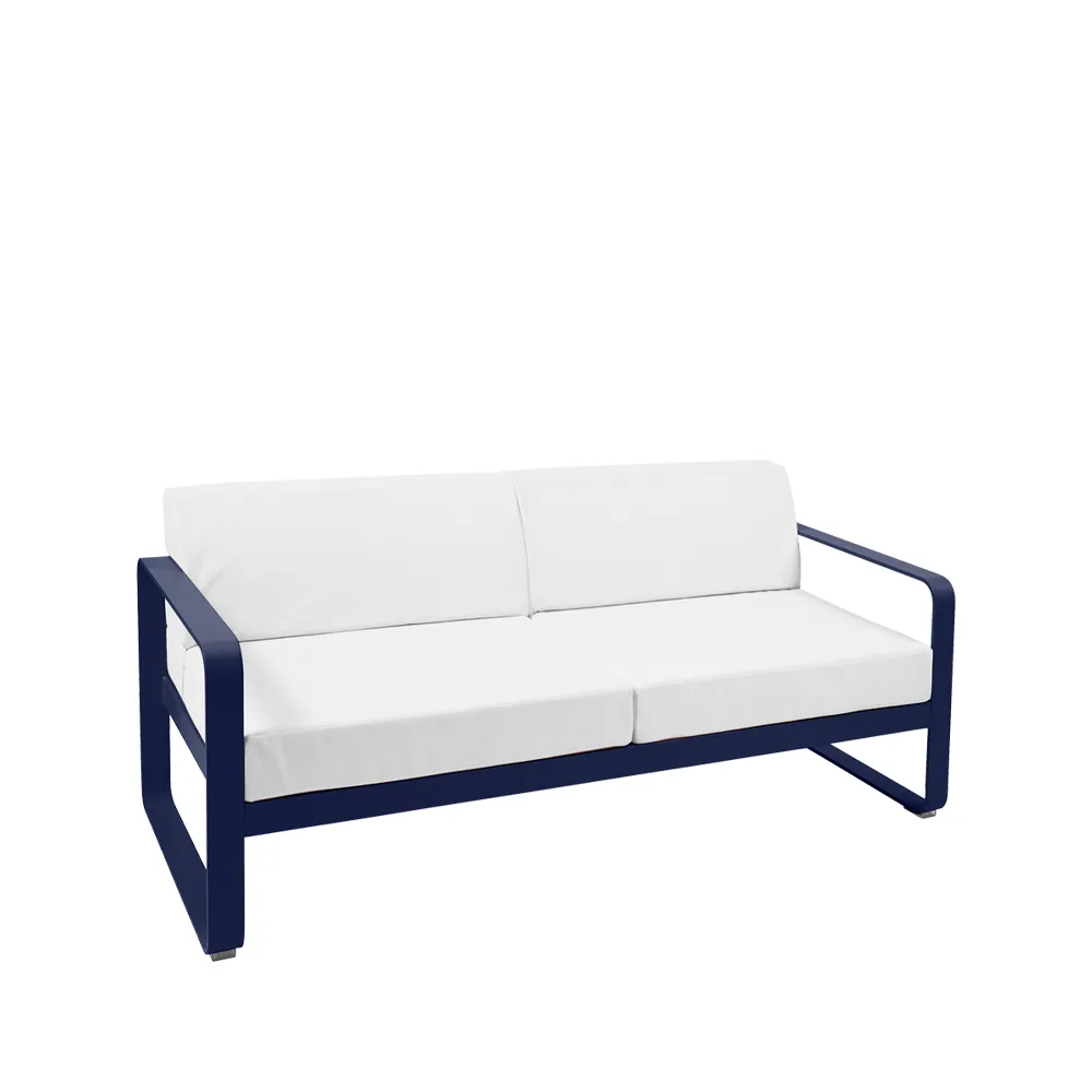 Bellevie 2-sits soffa, deep blue, off-white dyna Fermob
