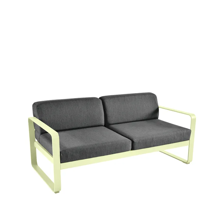 Bellevie 2-sits soffa - Frosted lemon (gul), graphite grey dyna - Fermob