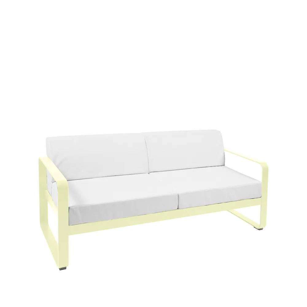 Bellevie 2-sits soffa, Frosted lemon (gul), off-white dyna Fermob