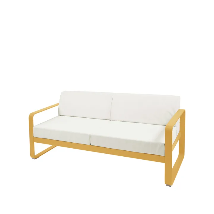 Bellevie 2-sits soffa - Honey (gul), off-white dyna - Fermob