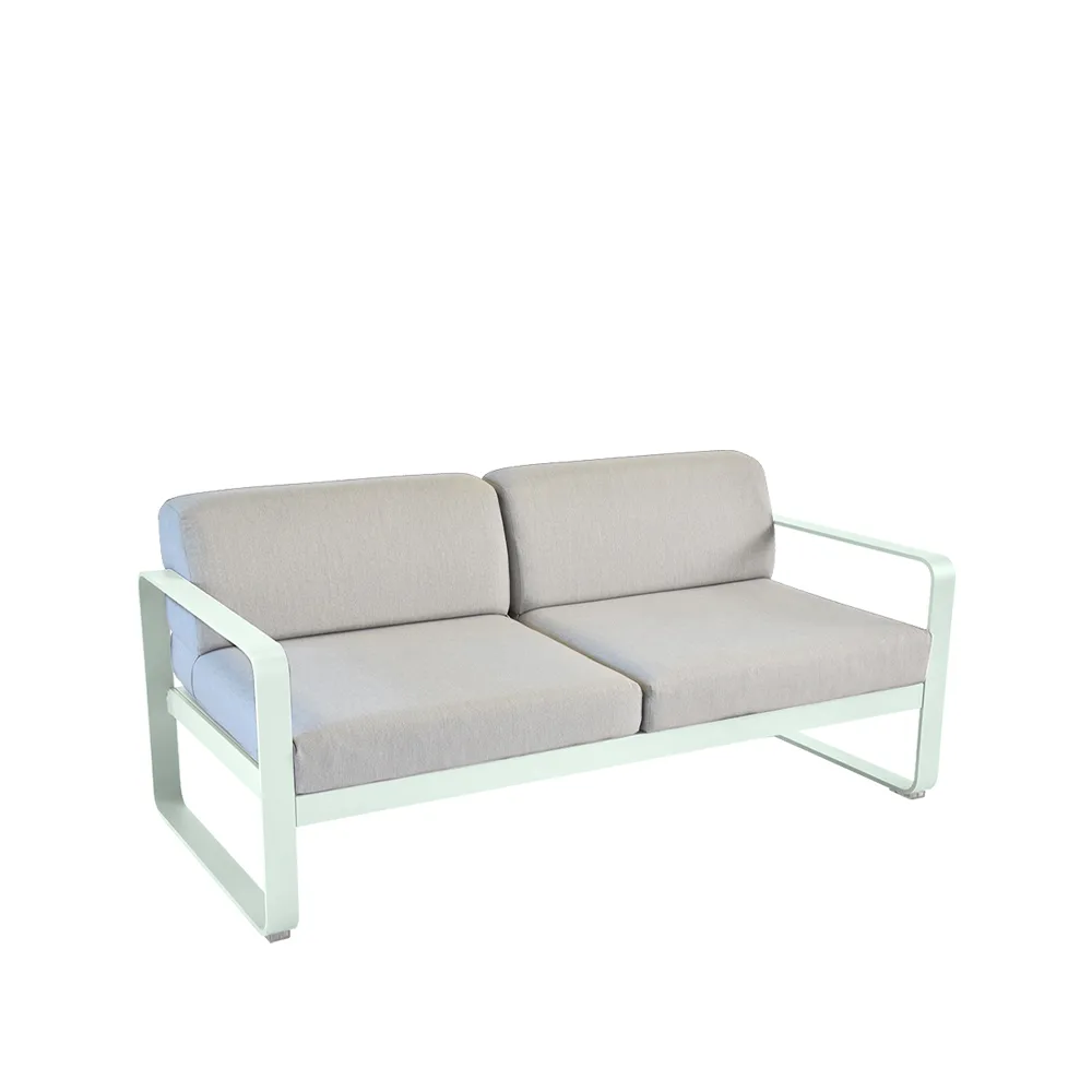 Bellevie 2-sits soffa, ice mint, flannel grey dyna Fermob