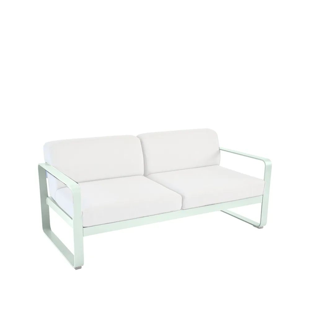Bellevie 2-sits soffa, Ice mint (grön), off-white dyna Fermob