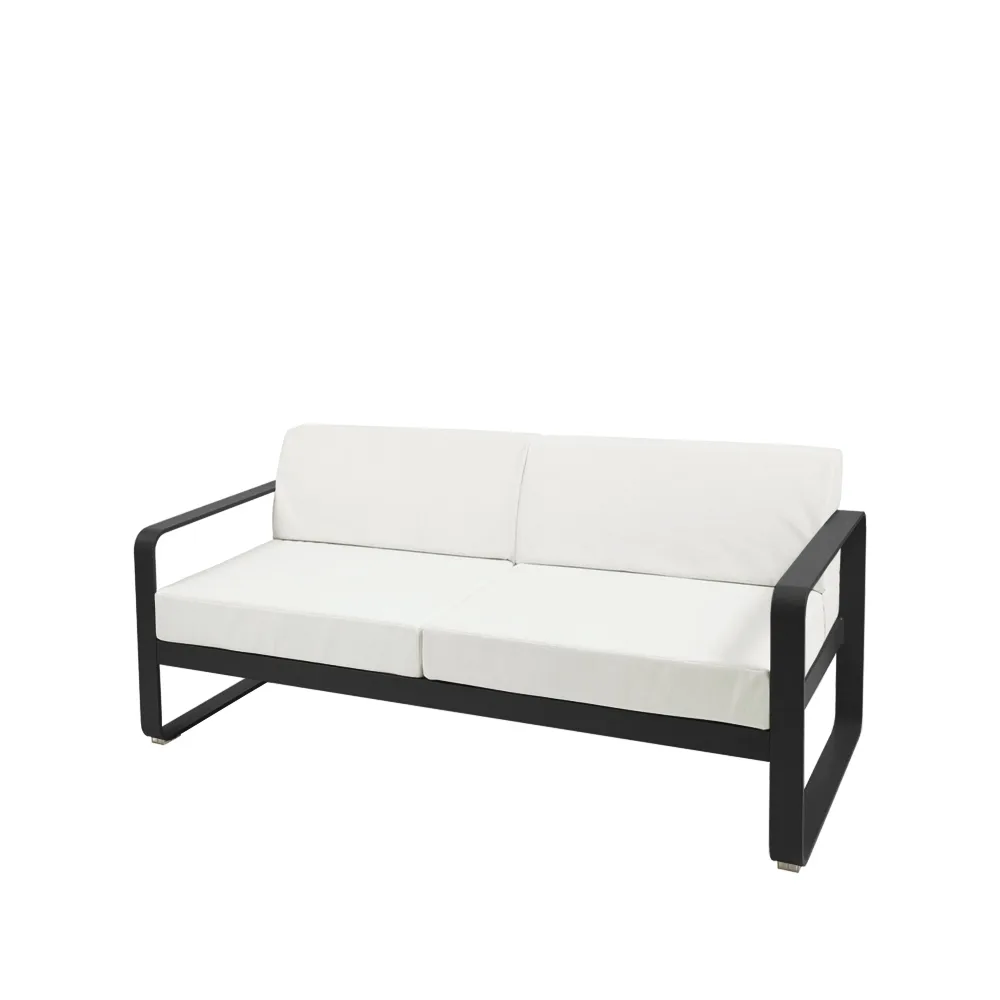 Bellevie 2-sits soffa, liquorice, off-white dyna Fermob