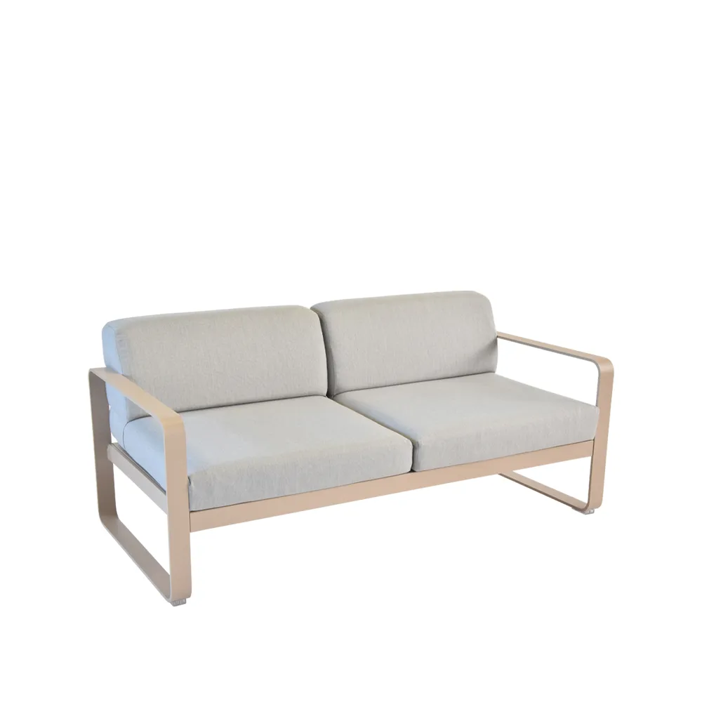 Bellevie 2-sits soffa, Nutmeg (beige), flannel grey dyna Fermob