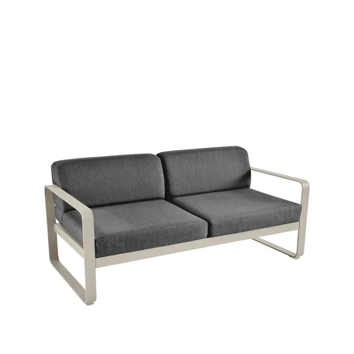Bellevie 2-sits soffa - Nutmeg (beige), graphite grey dyna - Fermob