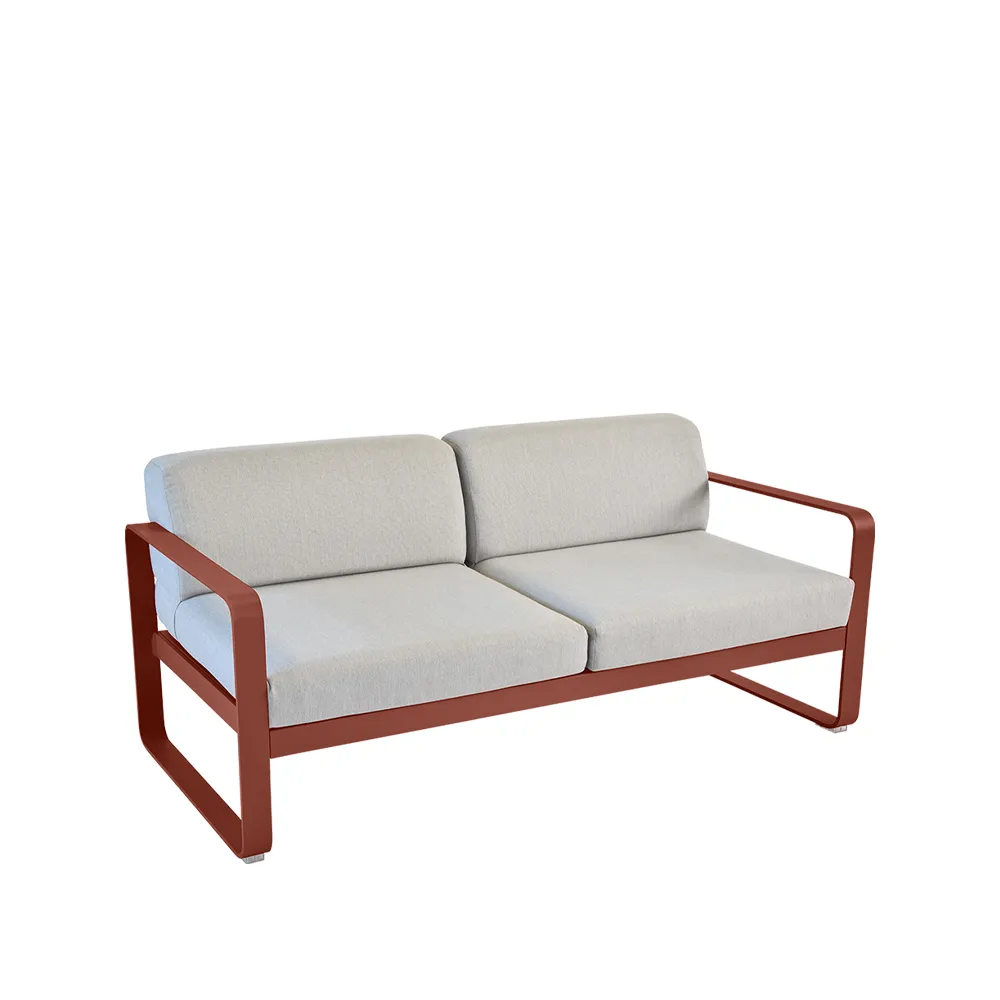 Bellevie 2-sits soffa, red ochre, flannel grey dyna Fermob