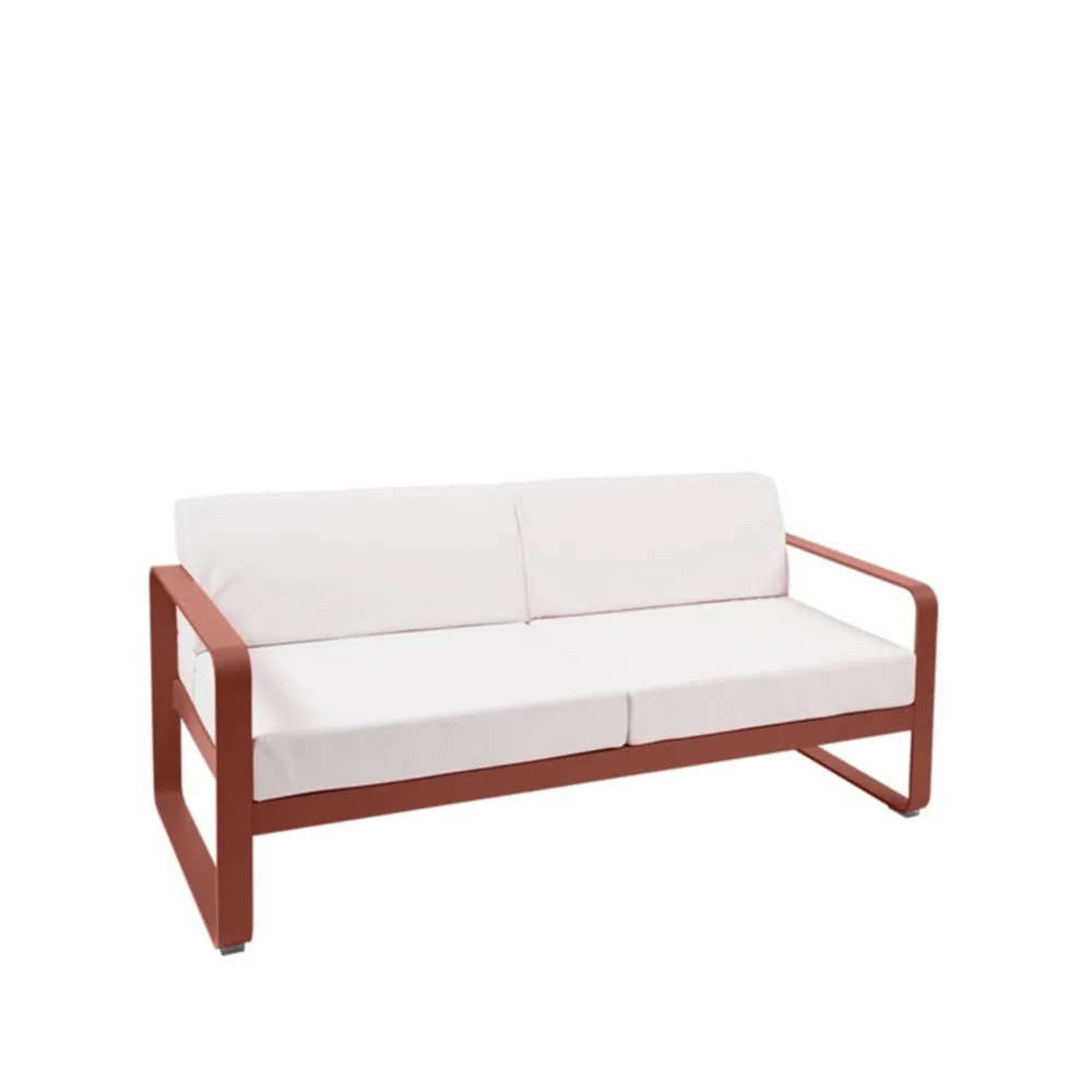Bellevie 2-sits soffa, red ochre, off-white dyna Fermob