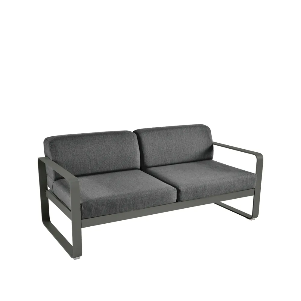 Bellevie 2-sits soffa, rosemary, graphite grey dyna Fermob