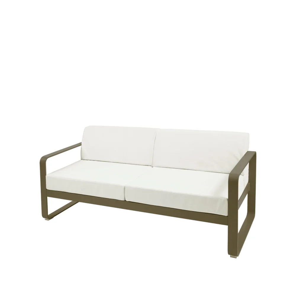 Bellevie 2-sits soffa, rosemary, off-white dyna Fermob