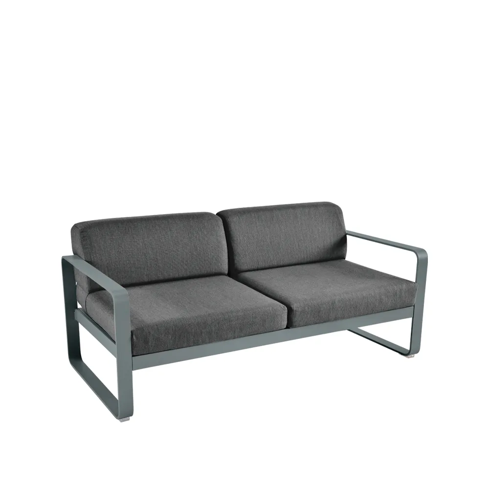 Bellevie 2-sits soffa, Storm grey (grå), graphite grey dyna Fermob
