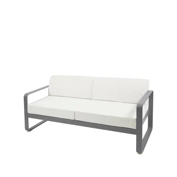 Bellevie 2-sits soffa - Storm grey (grå), off-white dyna - Fermob