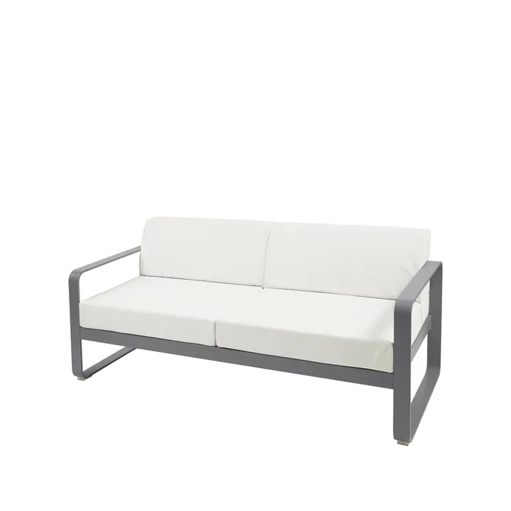 Bellevie 2-sits soffa - Storm grey (grå), off-white dyna - Fermob