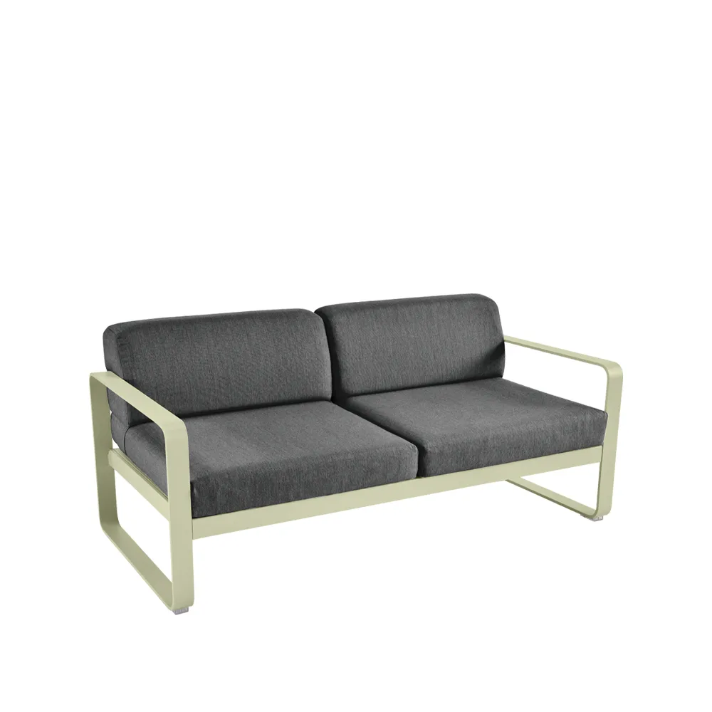 Bellevie 2-sits soffa, willow green, graphite grey dyna Fermob