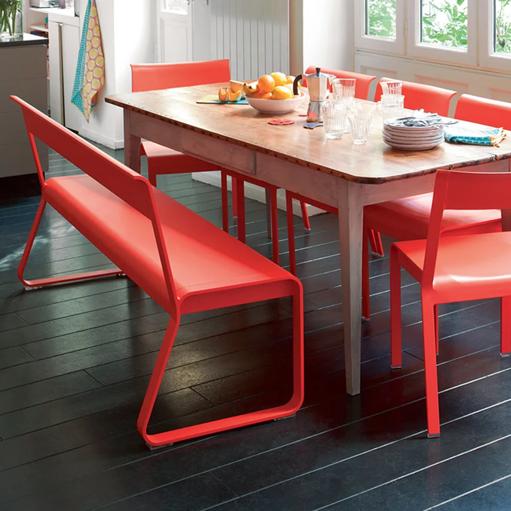 Bellevie bänk med ryggstöd, anthracite Fermob