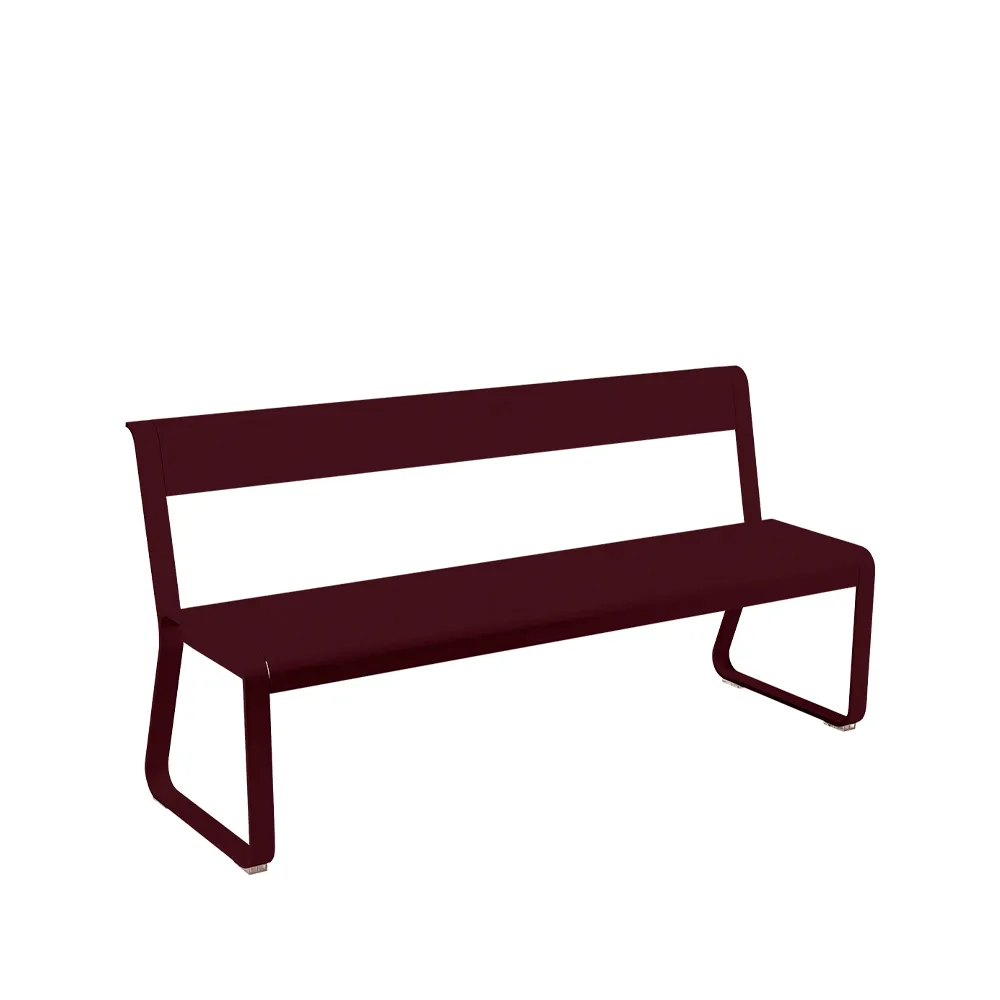 Bellevie bänk med ryggstöd, Black cherry (vinröd) Fermob