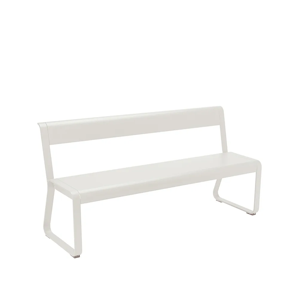 Bellevie bänk med ryggstöd, clay grey Fermob