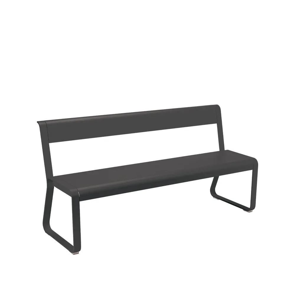 Bellevie bänk med ryggstöd, Liquorice (svart) Fermob