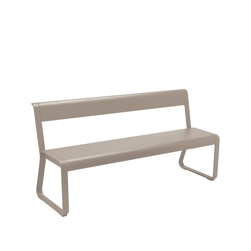 Bellevie bänk med ryggstöd, Nutmeg (beige) Fermob