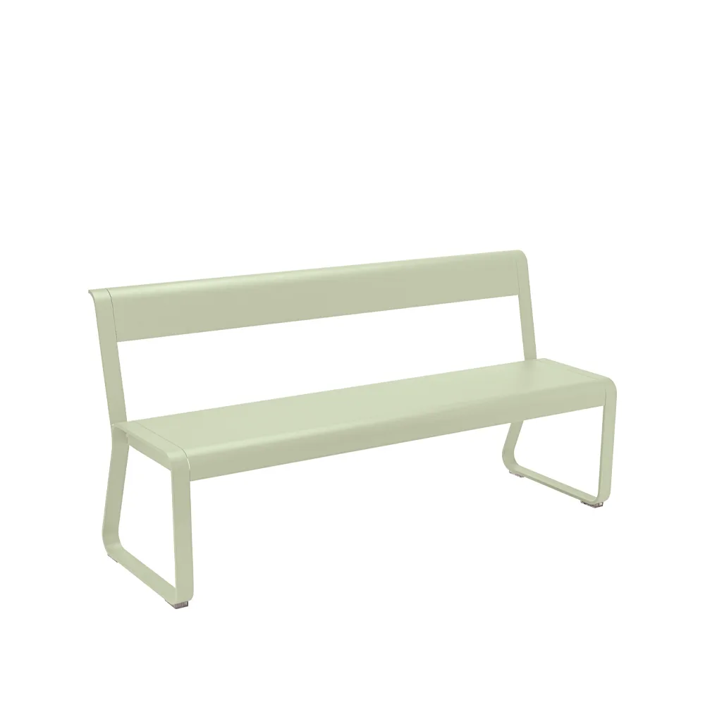 Bellevie bänk med ryggstöd, willow green Fermob