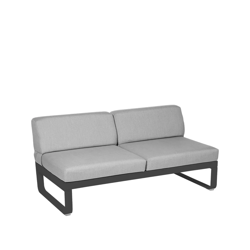 Bellevie Central modulsoffa, 2-sits anthracite, flannel grey dyna Fermob