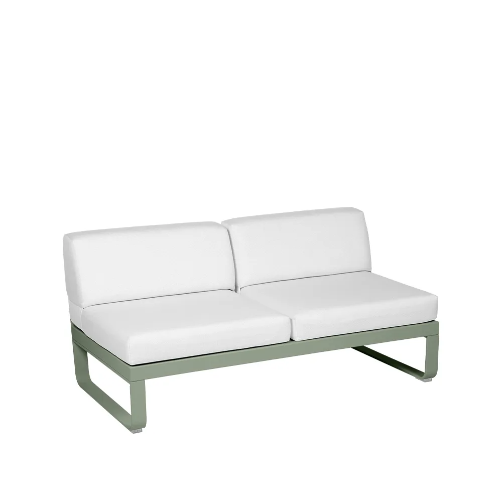 Bellevie Central modulsoffa, 2-sits cactus, off-white dyna Fermob