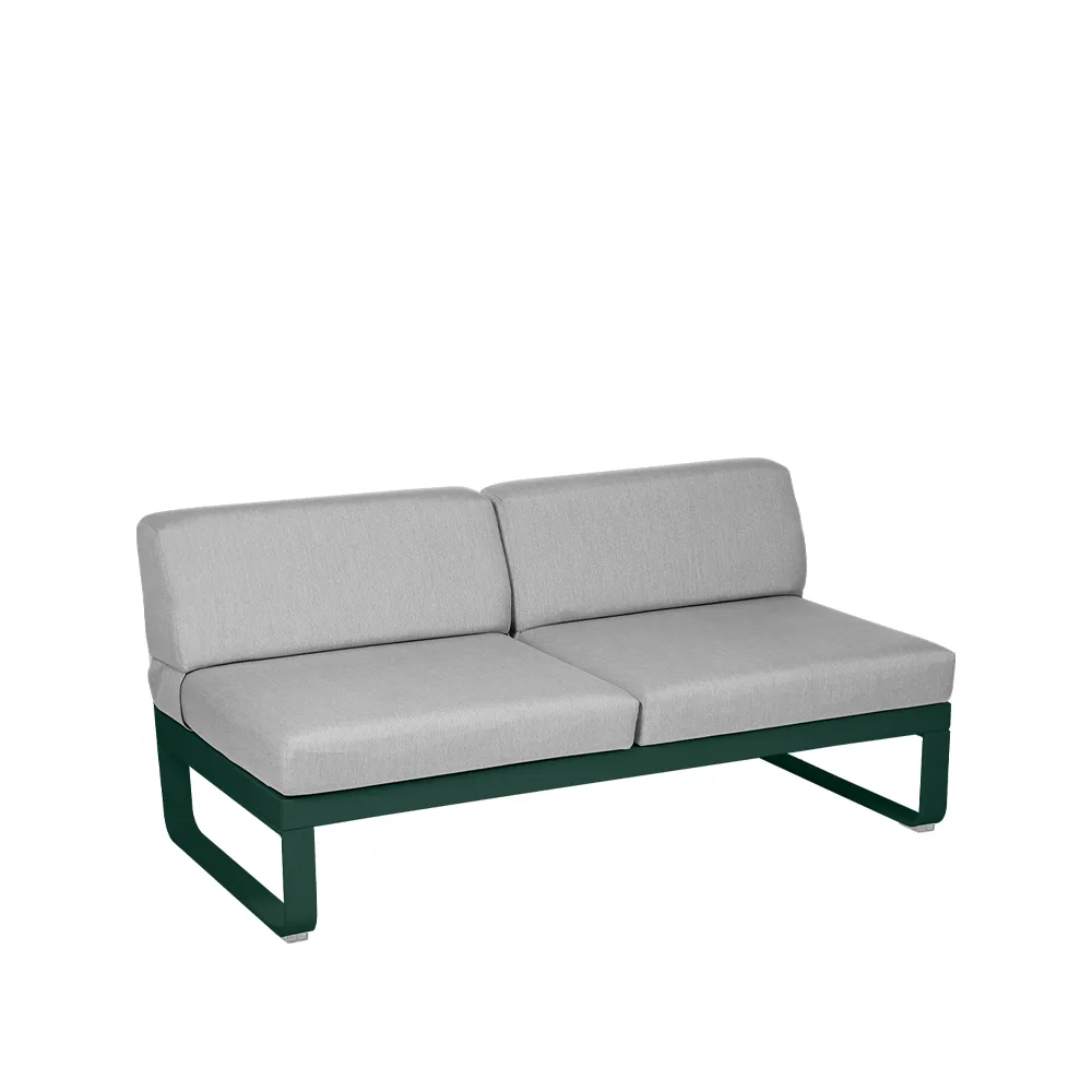 Bellevie Central modulsoffa, 2-sits cedar green, flannel grey dyna Fermob