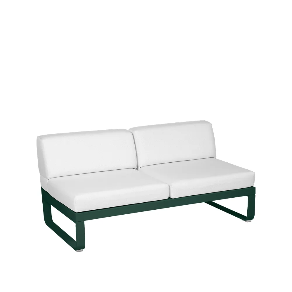 Bellevie Central modulsoffa, 2-sits cedar green, off-white dyna Fermob