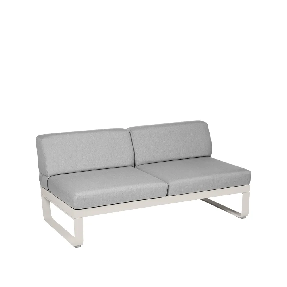 Bellevie Central modulsoffa, 2-sits clay grey, flannel grey dyna Fermob