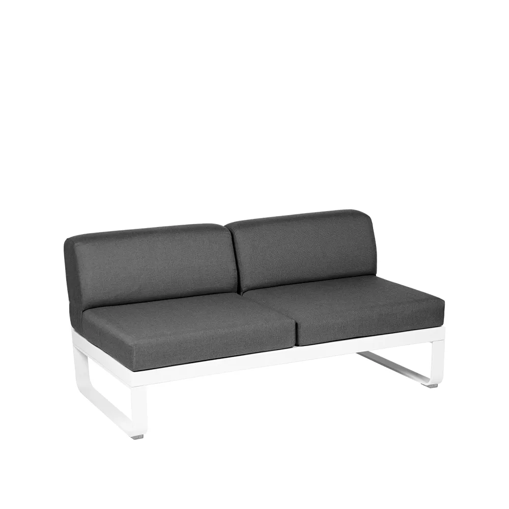 Bellevie Central modulsoffa, 2-sits cotton white, graphite grey dyna Fermob