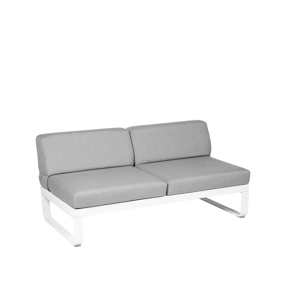 Bellevie Central modulsoffa, 2-sits Cotton white (vit), flannel grey dyna Fermob