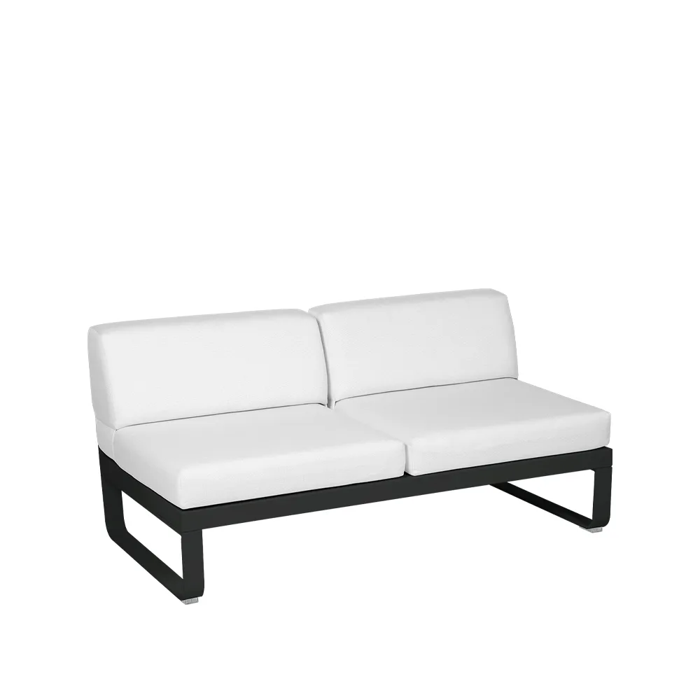 Bellevie Central modulsoffa, 2-sits liquorice, off-white dyna Fermob