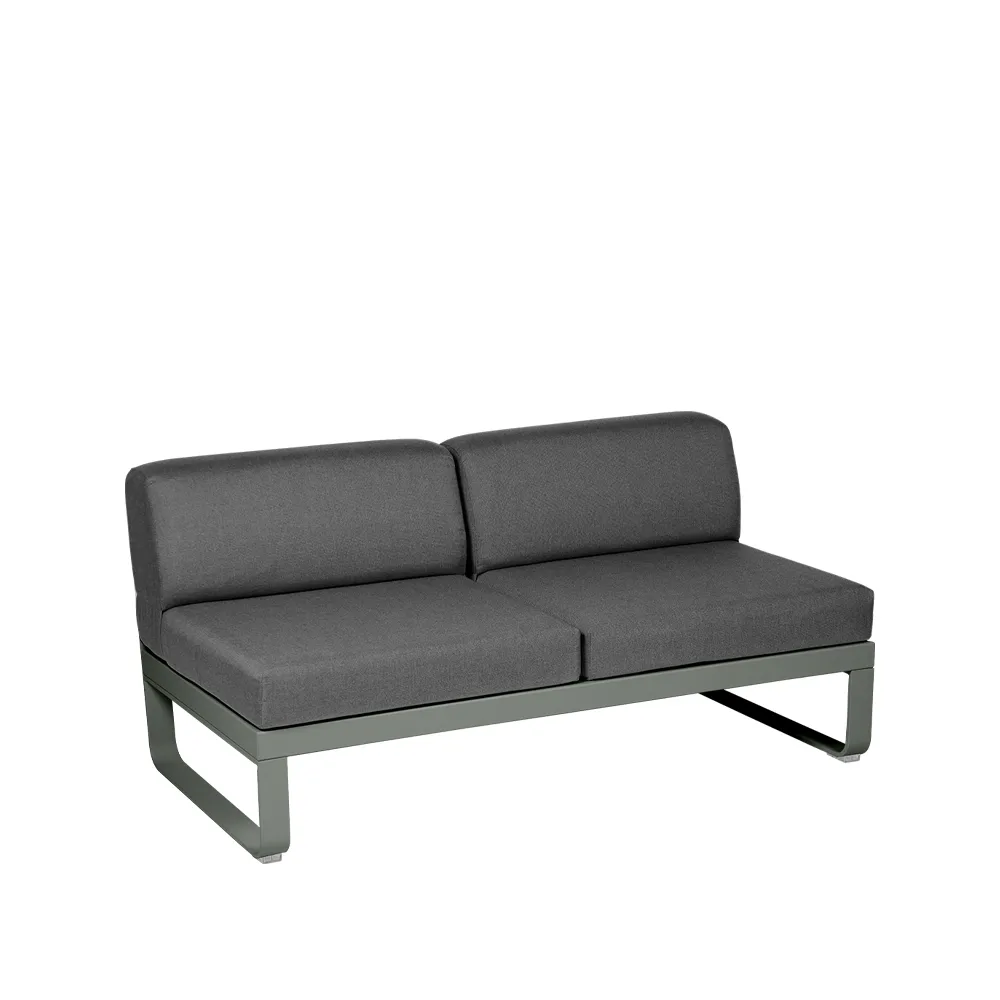 Bellevie Central modulsoffa, 2-sits rosemary, graphite grey dyna Fermob