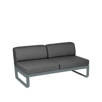 Bellevie Central modulsoffa - 2-sits Storm grey (grå), graphite grey dyna - Fermob