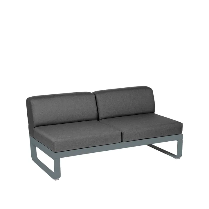 Bellevie Central modulsoffa - 2-sits Storm grey (grå), graphite grey dyna - Fermob