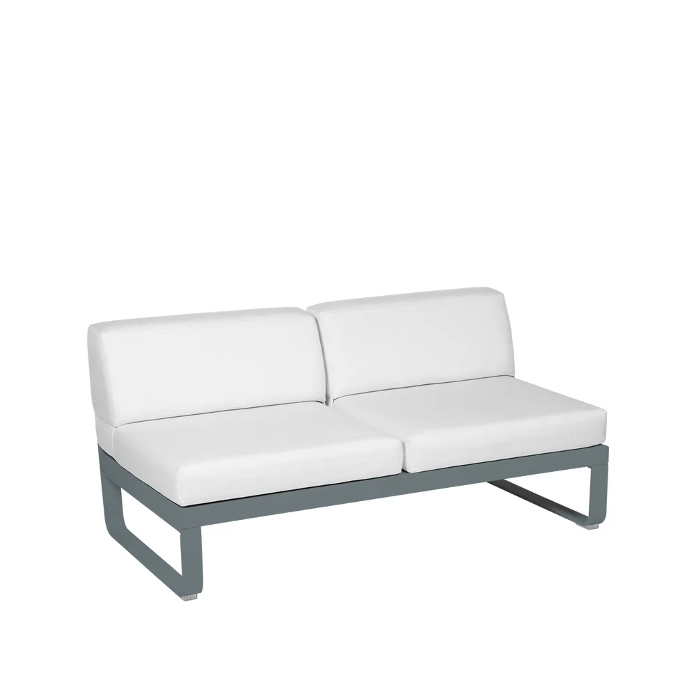 Bellevie Central modulsoffa, 2-sits storm grey, off-white dyna Fermob