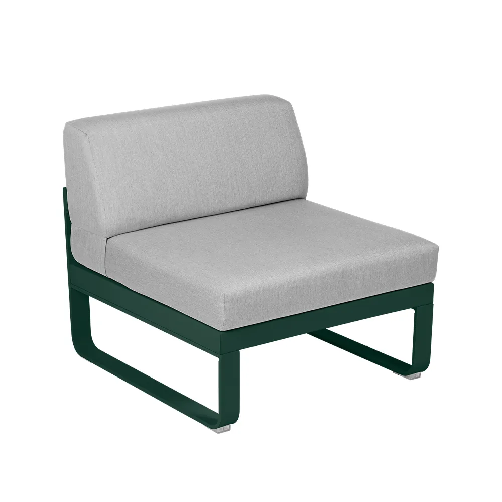 Bellevie Central modulsoffa, cedar green, flannel grey dyna, 1-sits Fermob