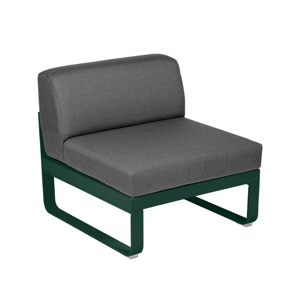 Bellevie Central modulsoffa, cedar green, graphite grey dyna, 1-sits Fermob