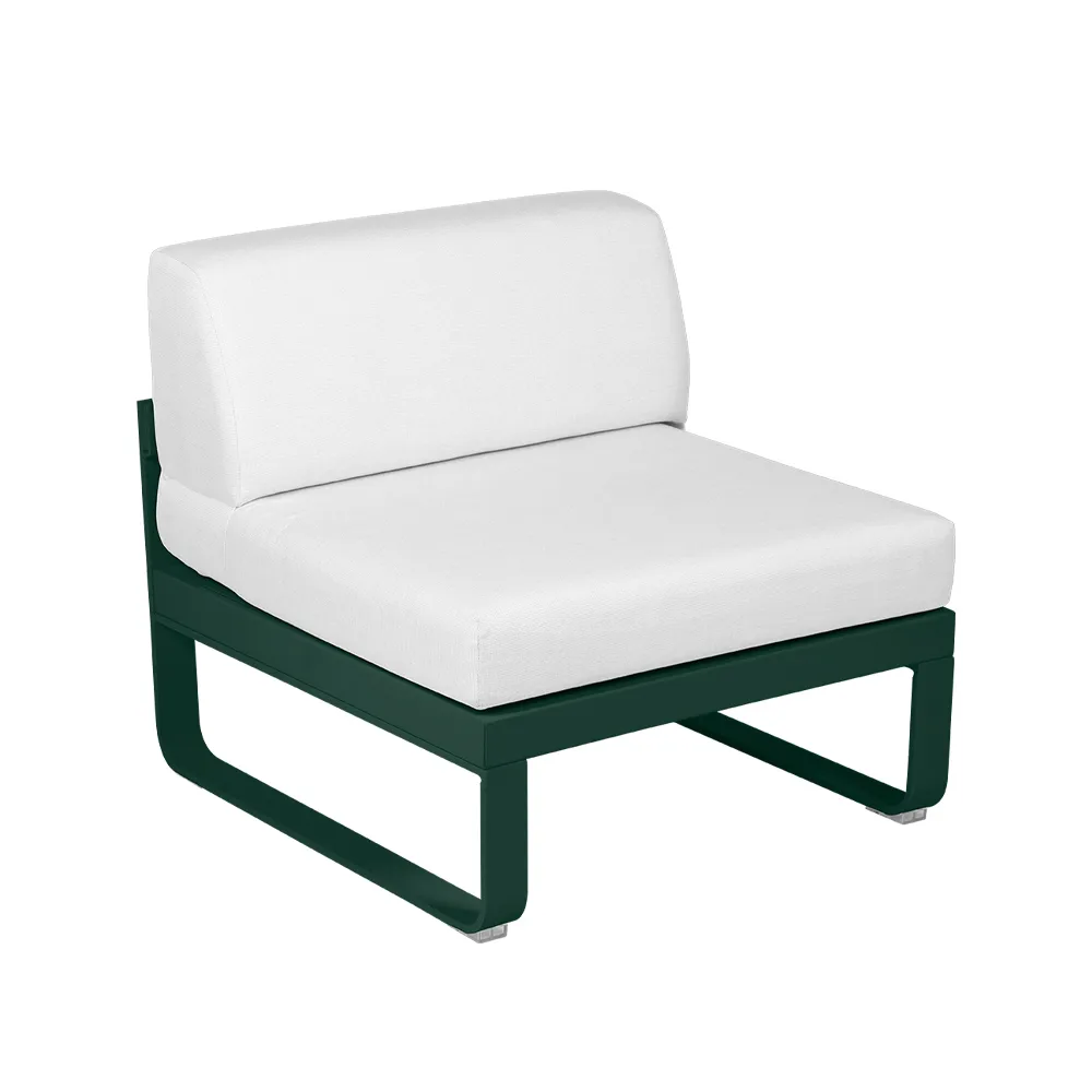 Bellevie Central modulsoffa, cedar green, off-white dyna, 1-sits Fermob
