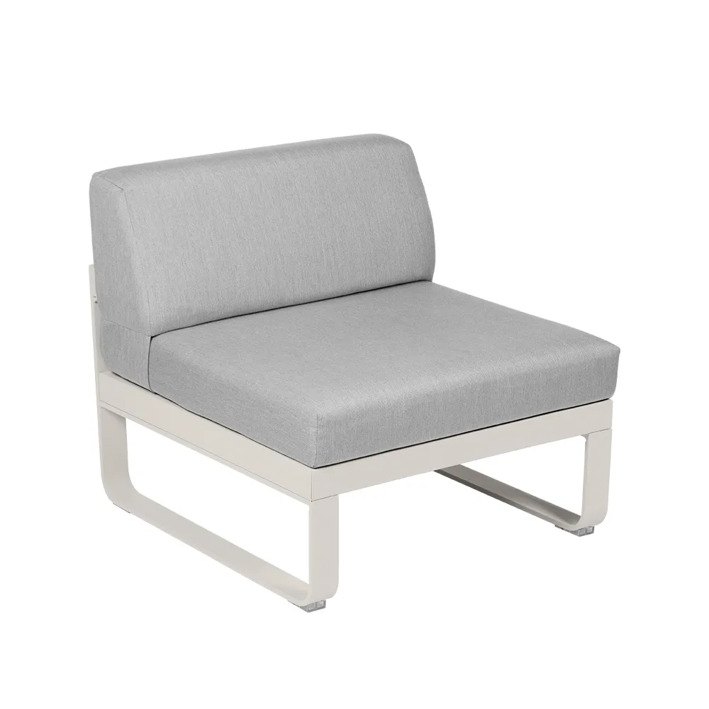 Bellevie Central modulsoffa, clay grey, flannel grey dyna, 1-sits Fermob