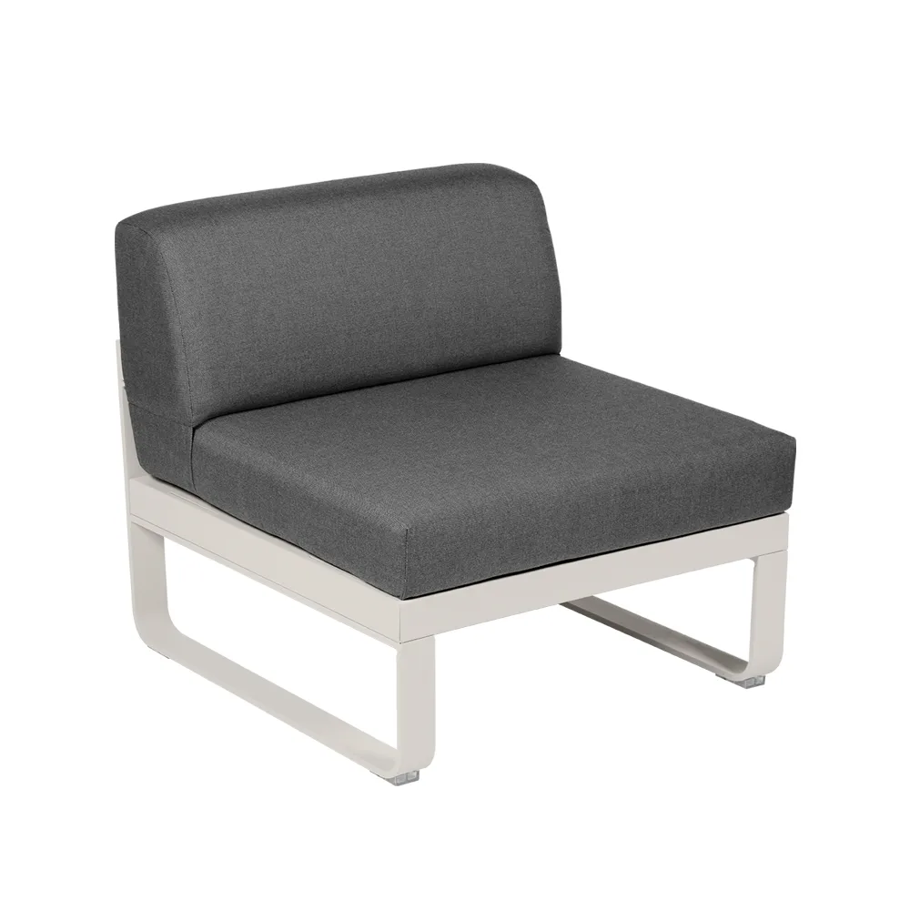 Bellevie Central modulsoffa, Clay grey (grå), graphite grey dyna, 1-sits Fermob